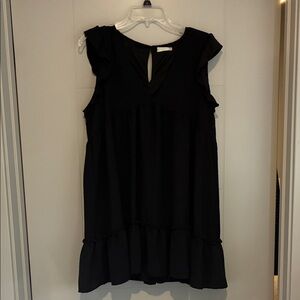 Black Ruffle Sleeve Dress
